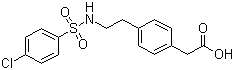 structure of CAS# 79094-20-5, Daltroban;2-[4-[2-(4-Chlorophenyl)sulfonylaminoethyl]phenyl]acetic acid