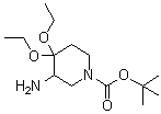 3-Amino-4,4-diethoxypiperidine-1-carboxylic acid tert-butyl ester molecular structure (CAS 796062-33-4)