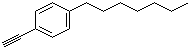 结构式 CAS# 79887-12-0, 4-庚基苯乙炔; 1-乙炔基-4-庚基苯