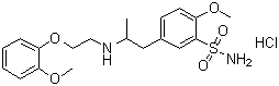 2-Methoxy-5-[2-[[2-(2-methoxyphenoxy)ethyl]amino]propyl]benzenesulfonamide monohydrochloride molecular structure (CAS 80223-96-7)