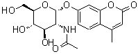 结构式 CAS# 80265-04-9, 7-[[2-(乙酰氨基)-2-脱氧-alpha-D-吡喃葡萄糖基]氧基]-4-甲基-2H-1-苯并吡喃-2-酮