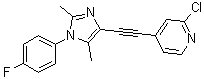 structure of CAS# 802906-73-6, Basimglurant;2-Chloro-4-[2-[1-(4-fluorophenyl)-2,5-dimethyl-1H-imidazol-4-yl]ethynyl]pyridine; RG 7090; Ro 4917523