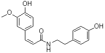 structure of CAS# 80510-09-4, cis-N-Feruloyltyramine;Z-N-Feruloyltyramine; cis-Feruloyl-p-hydroxybenzenethylamine