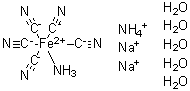 Ammonium disodium aminiopentacyanoironbis(ylium) pentahydrate molecular structure (CAS 80789-79-3)