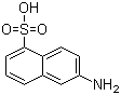 结构式 CAS# 81-05-0, 6-氨基-1-萘磺酸; 2-萘胺-5-磺酸