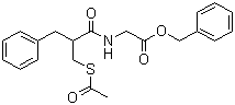 结构式 CAS# 81110-73-8, 消旋卡多曲; N-[(R,S)-3-乙酰巯基-2-苄基丙酰基)]甘氨酸苄酯