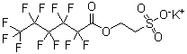 2-磺基乙基十一氟己酸酯钾盐分子结构 (CAS 812-95-3)