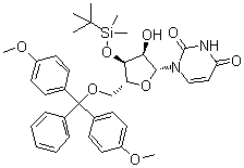 5'-O-[Bis(4-methoxyphenyl)phenylmethyl]-3'-O-[(1,1-dimethylethyl)dimethylsilyl]uridine molecular structure (CAS 81246-81-3)