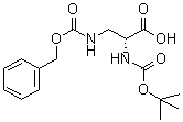 结构式 CAS# 81306-93-6, N-[叔丁氧羰基]-3-[[苄氧羰基]氨基]-D-丙氨酸