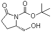 结构式 CAS# 81658-25-5, Boc-L-焦谷胺醇; (2S)-2-羟甲基-5-氧代吡咯烷-1-甲酸叔丁酯