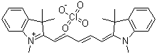 structure of CAS# 81666-87-7, 1,1',3,3,3',3'-Hexamethylindodicarbocyanine perchlorate