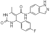 structure of CAS# 817194-38-0, 4-(4-Fluorophenyl)-1,2,3,4-tetrahydro-N-1H-indazol-5-yl-6-methyl-2-oxo-5-pyrimidinecarboxamide;GSK 180736A