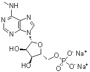 结构式 CAS# 81921-35-9, N-甲基-5'-腺苷酸二钠盐