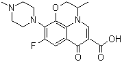 structure of CAS# 82419-36-1, Ofloxacin;(+/-)-9-Fluoro-2, 3-dihydro-3-methyl-10-(4-methyl-1-piperazinyl)-7-oxo-7H-pyrido[1,2,3-de]-1,4-benzoxazine-6-carboxylic acid; OFLX; Floxin; (+/-)-Ofloxacin