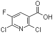 structure of CAS# 82671-06-5, 2,6-Dichloro-5-fluoronicotinic acid;2,6-Dichloro-5-fluoro-3-pyridinecarboxylic acid