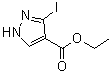 结构式 CAS# 827316-43-8, 3-碘吡唑-4-羧酸乙酯