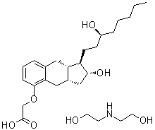 Treprostinil diethanolamine molecular structure (CAS 830354-48-8)
