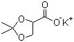 结构式 CAS# 83400-91-3, 2,2-二甲基-1,3-二氧戊环-4-羧酸钾盐