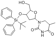 1-[4-[Tert-butyl(diphenyl)silyl]oxy-5-(hydroxymethyl)oxolan-2-yl]-5-methyl-1,3-diazinane-2,4-dione molecular structure (CAS 83467-48-5)