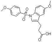 structure of CAS# 835619-41-5, Indeglitazar;PPM 204; 5-Methoxy-1-[(4-methoxyphenyl)sulfonyl]-1H-indole-3-propanoic acid