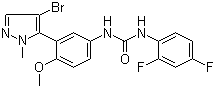 1-[3-(4-Bromo-1-methyl-1H-pyrazol-5-yl)-4-methoxyphenyl]-3-(2,4-difluorophenyl)urea molecular structure (CAS 839713-36-9)