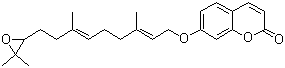 7-[[(2E,6E)-9-(3,3-Dimethyl-2-oxiranyl)-3,7-dimethyl-2,6-nonadien-1-yl]oxy]-2H-1-benzopyran-2-one molecular structure (CAS 83988-95-8)
