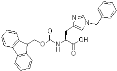 N-[(9H-Fluoren-9-ylmethoxy)carbonyl]-1-(phenylmethyl)-L-histidine molecular structure (CAS 84030-19-3)