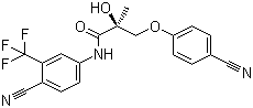 结构式 CAS# 841205-47-8, Ostarine; (S)-N-(4-氰基-3-(三氟甲基)苯基)-3-(4-氰基苯氧基)-2-羟基-2-甲基丙酰胺