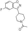 结构式 CAS# 84163-10-0, 1-[4-(5-氟-1,2-苯并异恶唑-3-基)-1-哌啶基]乙酮