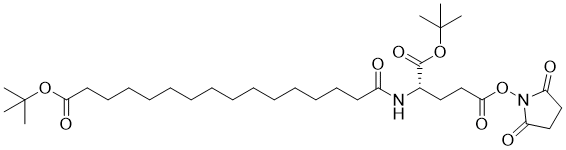 1-(tert-butyl) 5-(2,5-dioxopyrrolidin-1-yl) (16-(tert-butoxy)-16-oxohexadecanoyl)-L-glutamate molecular structure (CAS 843666-26-2)