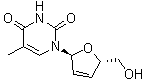 (2S-trans)-1-[2,5-Dihydro-5-(hydroxymethyl)-2-furanyl]-5-methyl-2,4(1H,3H)-pyrimidinedione molecular structure (CAS 84414-90-4)