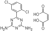 结构式 CAS# 84504-69-8, 马来酸伊索拉定; 2,4-二氨基-6-(2,5-二氯苯基)-1,3,5-三嗪顺丁烯二酸盐