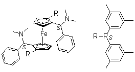 structure of CAS# 847997-73-3, (1S,1'S)-1,1'-Bis[bis(3,5-dimethylphenyl)phosphino]-2,2'-bis[(S)-(dimethylamino)phenylmethyl]ferrocene