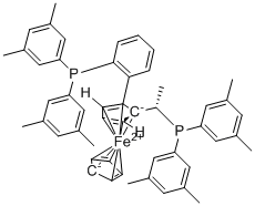 (S)-1-{(S)-2-[2-[Di(3,5-xylyl)phosphino]phenyl]ferrocenyl}ethyldi(3,5-xylyl)phos molecular structure (CAS 849925-24-2)