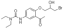 N'-[3-Acetyl-4-(3-bromo-2-hydroxypropoxy)phenyl]-N,N-diethylurea molecular structure (CAS 85045-98-3)