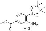 结构式 CAS# 850567-49-6, 2-氨基-4-甲氧羰基苯基硼酸频哪醇酯盐酸盐