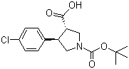 (3S,4R)-1-Boc-4-(4-chlorophenyl)pyrrolidine-3-carboxylic acid molecular structure (CAS 851484-56-5)