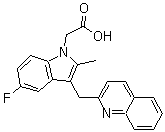 [5-Fluoro-2-methyl-3-(quinolin-2-ylmethyl)indol-1-yl]acetic acid molecular structure (CAS 851723-84-7)