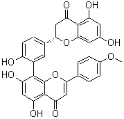 (2S)-2-[3-[5,7-二羟基-2-(4-甲氧基苯基)-4-氧代-4H-1-苯并吡喃-8-基]-4-羟基苯基]-2,3-二氢-5,7-二羟基-4H-1-苯并吡喃-4-酮分子结构 (CAS 852875-96-8)