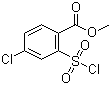structure of CAS# 85392-01-4, Methyl 4-chloro-2-(chlorosulfonyl)benzoate;4-Chloro-2-(chlorosulfonyl) benzoic acid methyl ester