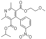 2,6-Dimethyl-4-(3-nitrophenyl)-3,5-pyridinedicarboxylic acid 2-methoxyethyl 1-methylethyl ester molecular structure (CAS 85677-93-6)