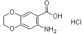 structure of CAS# 857020-56-5, 7-Amino-1,4-benzodioxan-6-carboxylic acid hydrochloride;7-Amino-2,3-dihydro-1,4-benzodioxin-6-carboxylic acid hydrochloride