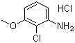 structure of CAS# 85893-87-4, 2-Chloro-3-methoxyaniline hydrochloride;2-Chloro-3-methoxybenzenamine hydrochloride