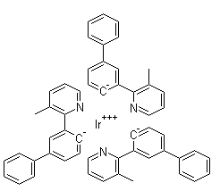 structure of CAS# 861144-71-0, Tris[3-(3-methyl-2-pyridinyl)[1,1'-biphenyl]-4-yl]-iridium