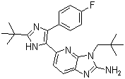 5-[2-(1,1-Dimethylethyl)-4-(4-fluorophenyl)-1H-imidazol-5-yl]-3-(2,2-dimethylpropyl)-3H-imidazo[4,5-b]pyridin-2-amine molecular structure (CAS 862505-00-8)