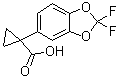 1-(2,2-Difluorobenzodioxol-5-yl)cyclopropanecarboxylic acid molecular structure (CAS 862574-88-7)