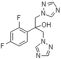 结构式 CAS# 86386-73-4, 氟康唑; 2-(2,4-二氟苯基)-1,3-双(1H-1,2,4-三唑-1-基)-2-丙醇