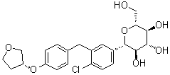 结构式 CAS# 864070-43-9, (1S)-1,5-脱水-1-C-[4-氯-3-[[4-[[(3R)-四氢-3-呋喃基]氧基]苯基]甲基]苯基]-D-山梨糖醇