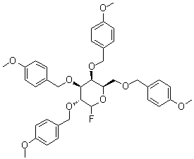 2,3,4,6-Tetrakis-O-[(4-methoxyphenyl)methyl]-D-galactopyranosyl fluoride molecular structure (CAS 864738-49-8)
