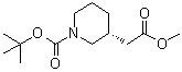structure of CAS# 865157-02-4, (R)-3-[(Methoxycarbonyl)methyl]piperidine-1-carboxylic acid tert-butyl ester